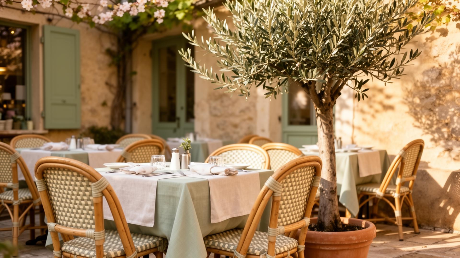 Terrasse à l'ombre de l'olivier